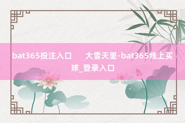 bat365投注入口      大雪天里-bat365线上买球_登录入口