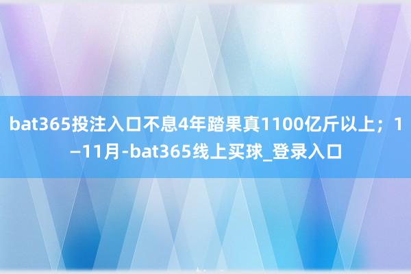 bat365投注入口不息4年踏果真1100亿斤以上；1—11月-bat365线上买球_登录入口