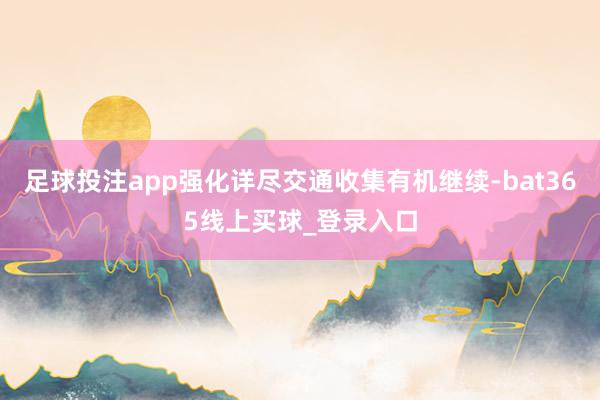 足球投注app强化详尽交通收集有机继续-bat365线上买球_登录入口
