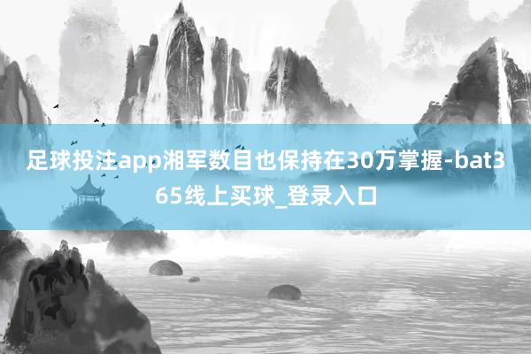 足球投注app湘军数目也保持在30万掌握-bat365线上买球_登录入口