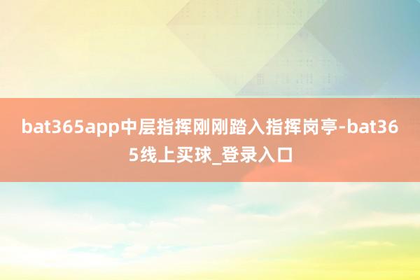 bat365app中层指挥刚刚踏入指挥岗亭-bat365线上买球_登录入口