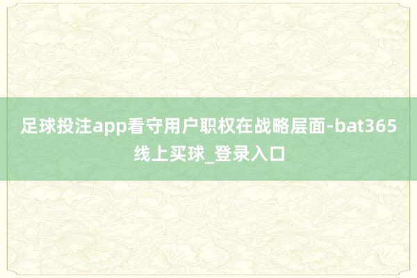 足球投注app看守用户职权在战略层面-bat365线上买球_登录入口