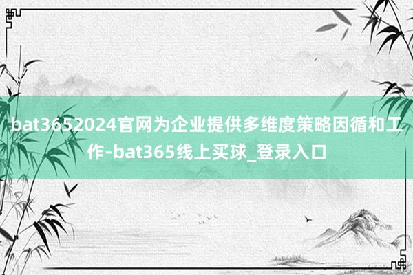 bat3652024官网为企业提供多维度策略因循和工作-bat365线上买球_登录入口