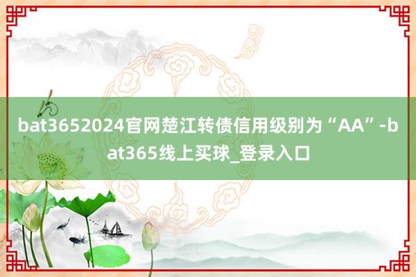 bat3652024官网楚江转债信用级别为“AA”-bat365线上买球_登录入口