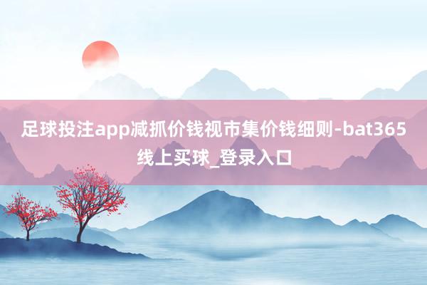 足球投注app减抓价钱视市集价钱细则-bat365线上买球_登录入口