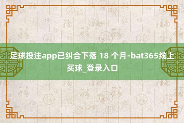 足球投注app已纠合下落 18 个月-bat365线上买球_登录入口