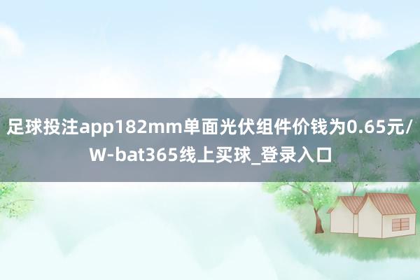 足球投注app182mm单面光伏组件价钱为0.65元/W-bat365线上买球_登录入口